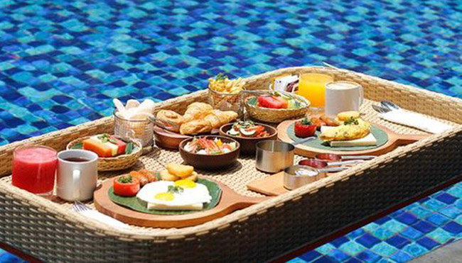 Floating Breakfast in the Pool